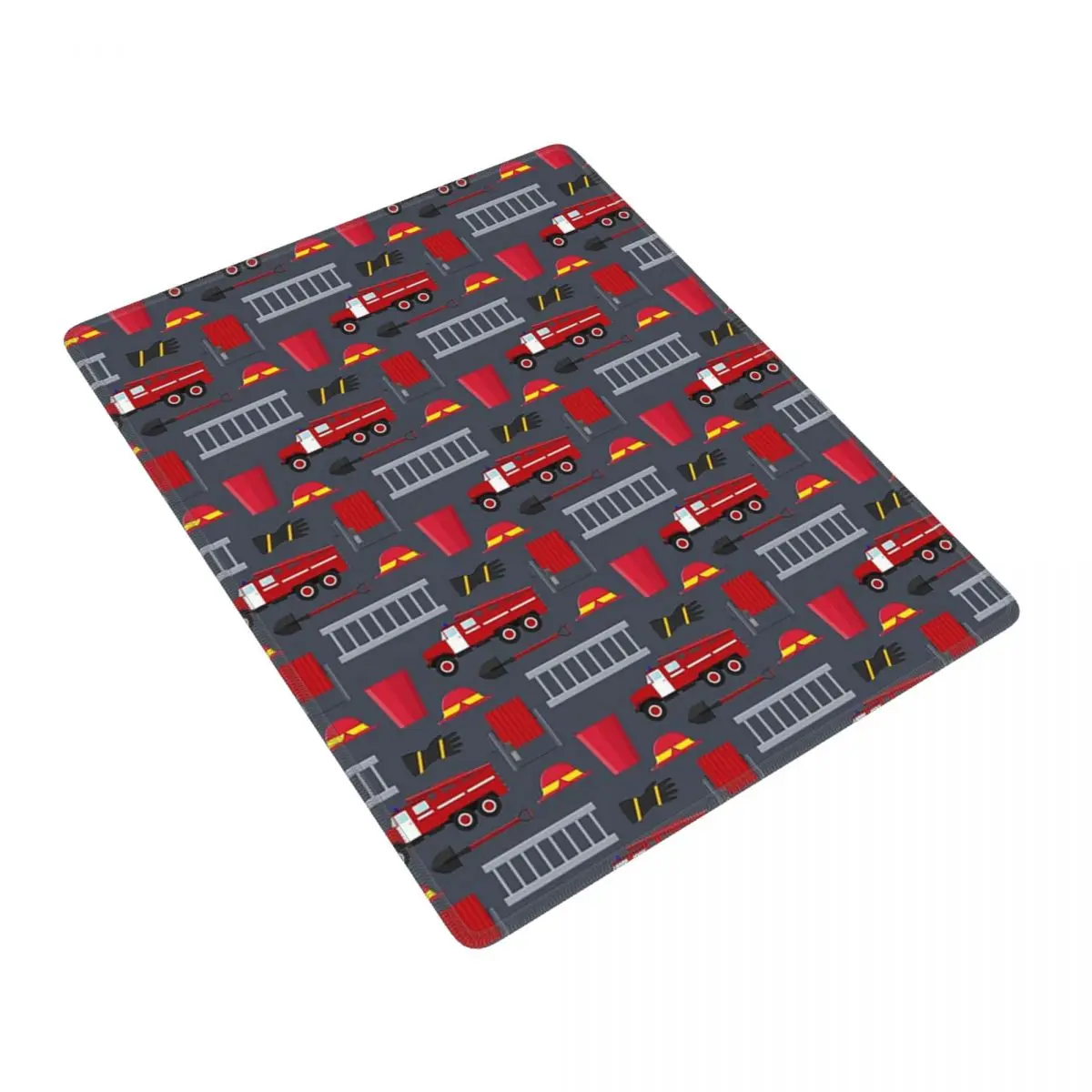 Tapis de souris avec motif de camion de pompiers, idéal pour les joueurs, les ordinateurs portables, les claviers, les jeux sur ordinateur, les accessoires de bureau et comme tapis de bureau.
