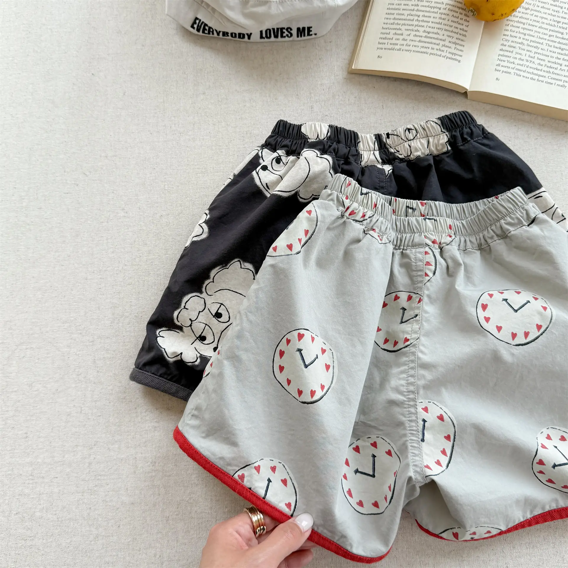 

2026 Summer New Children Shorts Cute Cartoon Print Boys Casual Shorts Cotton Toddler Girls Loose Beach Pants Kids Clothes