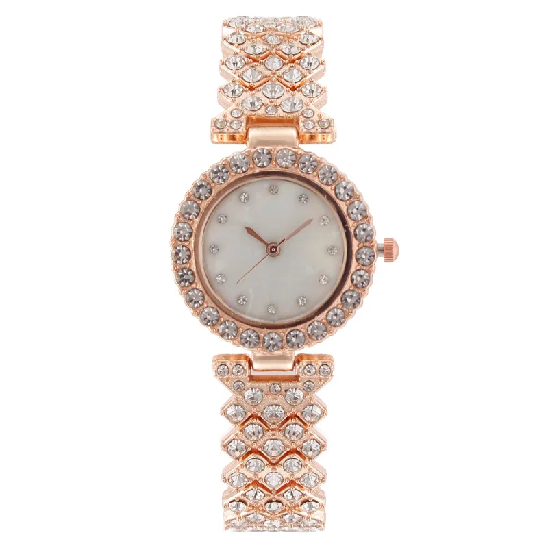 New full diamond fashionable inlaid diamond shell face girls watch women's watch bracelet