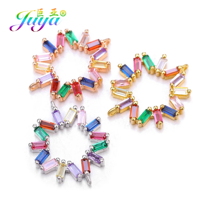 Juya DIY-Schmuckzubehör für Damen, kubischer Zirkonia, Blumenverbinder, Zubehör für Handarbeiten, Charms, Armbänder, Ohrringe, Herstellung – Detail 22