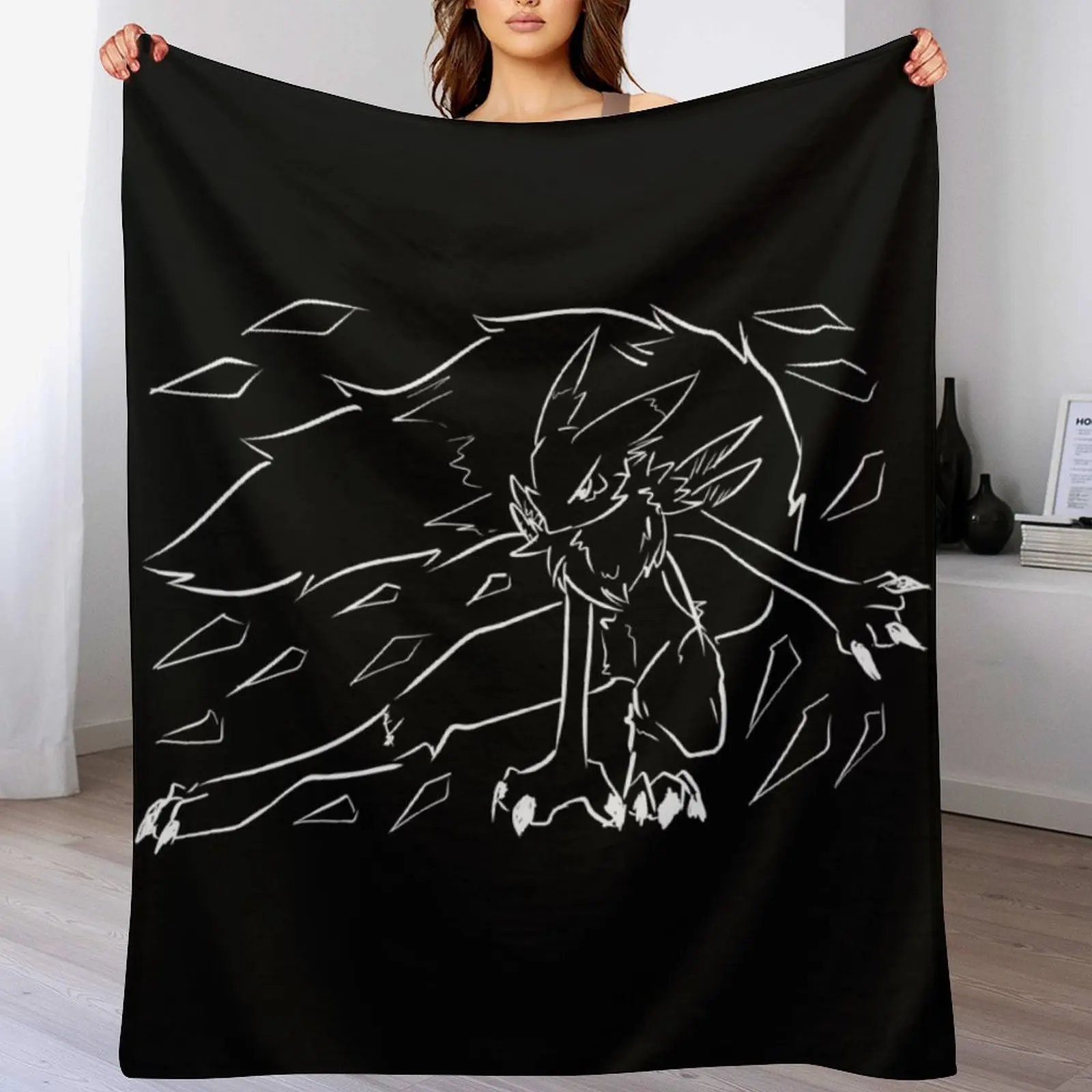 Fox Line Art Human Form Throw Blanket Blankets For Sofas Hairys sofa bed Soft Blankets