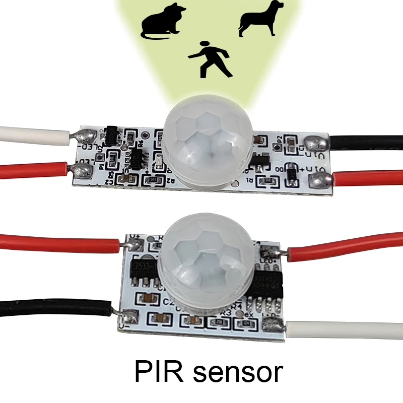 PIR-Bewegungssensor-Schalter, Geeignet für Haustiererkennung und Diebstahlalarm, DC3.7V-24V Innen-LED-Lichtschalter