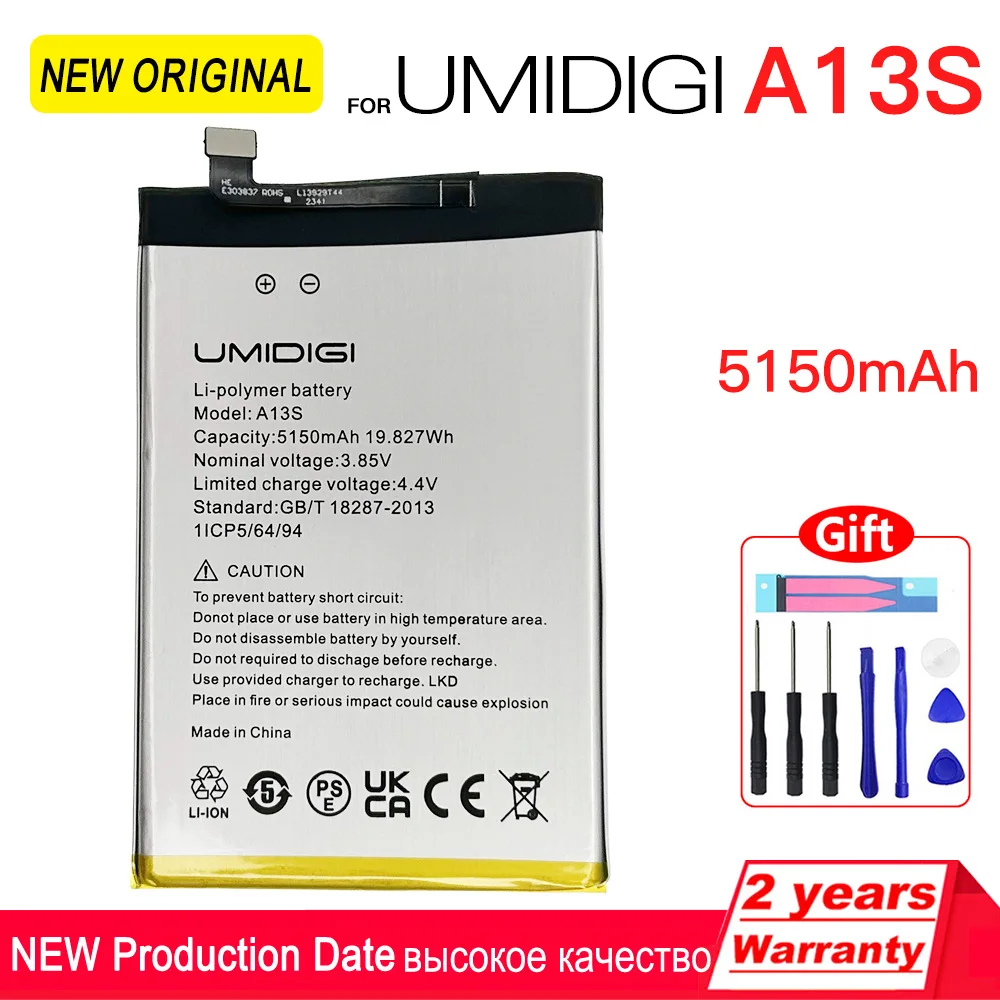 

100% Original 5150mAh Phone Battery For UMI Umidigi A13 / A13 Pro A13S F3 F3S F3SE Replacement Battery Batteries +Free Tools