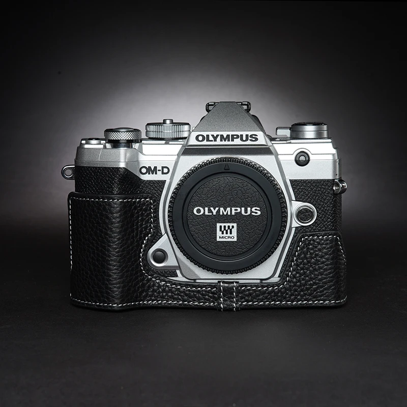 Wysokiej jakości ręcznie robiony futerał na aparat z prawdziwej skóry do OLYMPUS OM-5 EM5Markiii