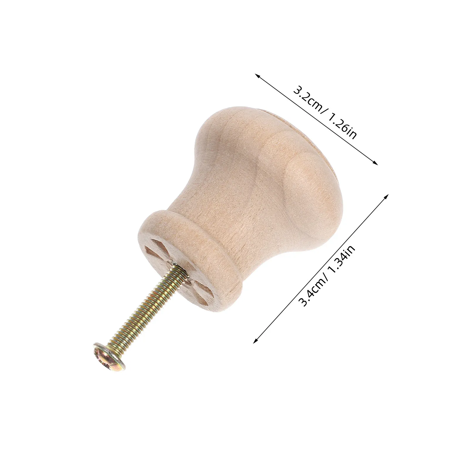 10Pcs Natural Solid Wood Drawer Pulls Round Wooden Handles for Wardrobes Cabinets Dressers Furniture Knobs Furniture Knob