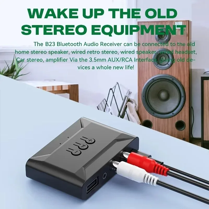بلوتوث 5.4 استقبال الصوت U القرص RCA 3.5 مللي متر AUX USB ستيريو الموسيقى محول لاسلكي مع هيئة التصنيع العسكري لمجموعة السيارة السلكية المتكلم مكبر للصوت