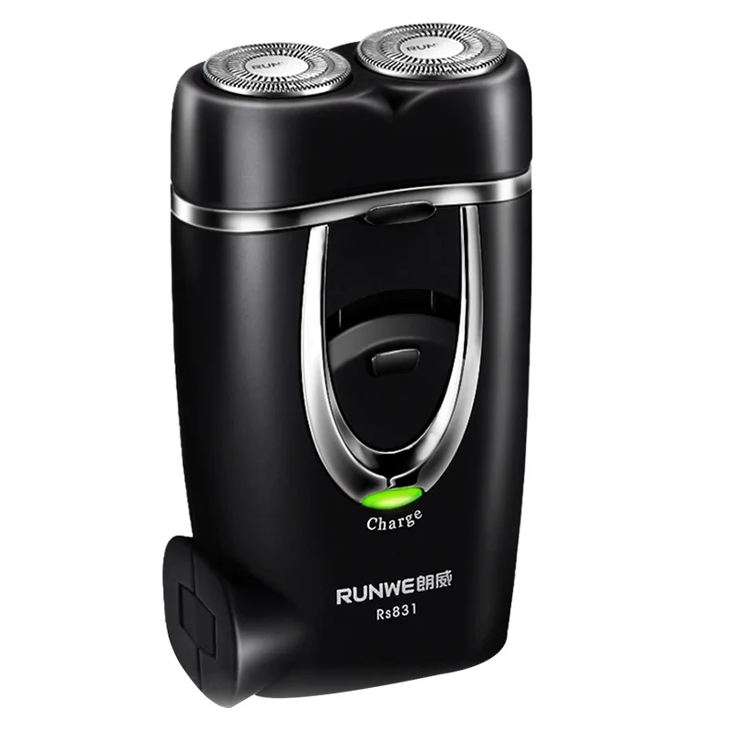 Barbeador elétrico para homens recarregável de cabeça dupla mini navalha portátil RS831 com lâminas de barbear precisas