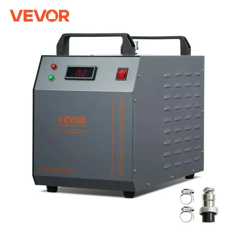 VEVOR Industrial Water Chiller CW-3000(PRO) 150W Air-Cooled Water Cooler 18 L/min Max Flow Rate for Laser Engraving Machine