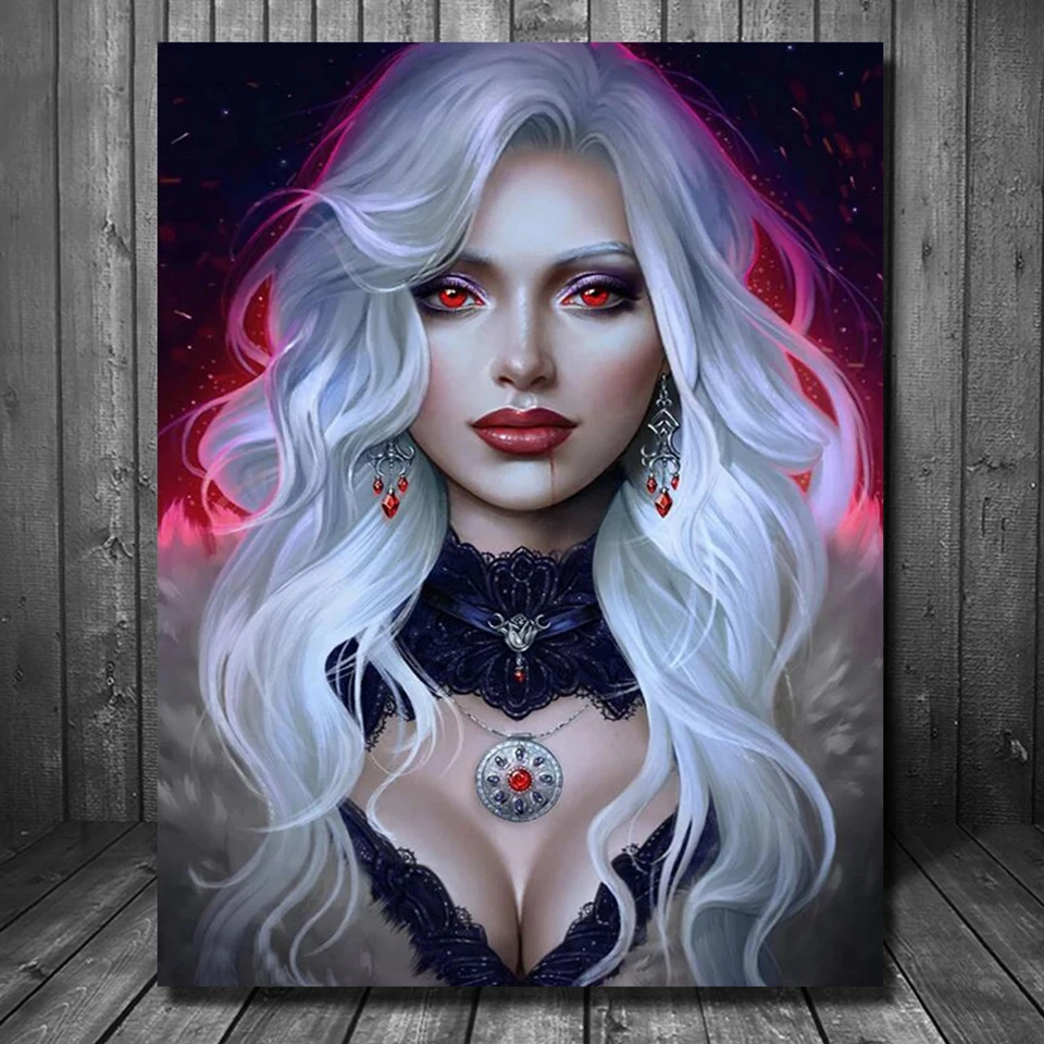 Mexican Horror vampire woman Diamond Mosaic DIY 5D Diamond Painting Art PORTRAIT Pictures Cross Stitch Kit Decor Creative Gift