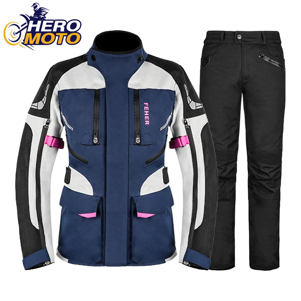 Motorcycle Suit Waterproof Motocross Riding Pants Men Cold-proof Motorbike Jacket CE Protective Gear Size S-3XL