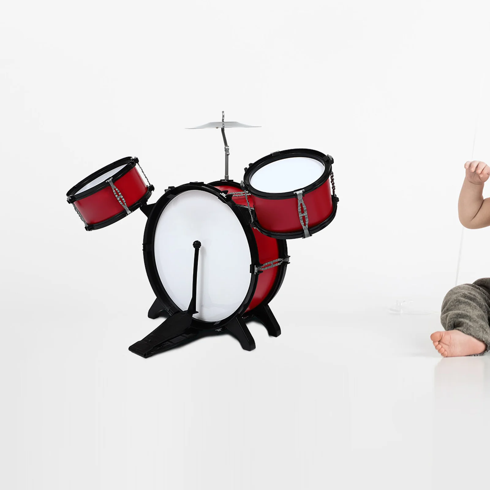1Set Simulation Drum Set Kids Educational Music Instrument for Early Learning Brain Development Safe Smooth Design Child Drum