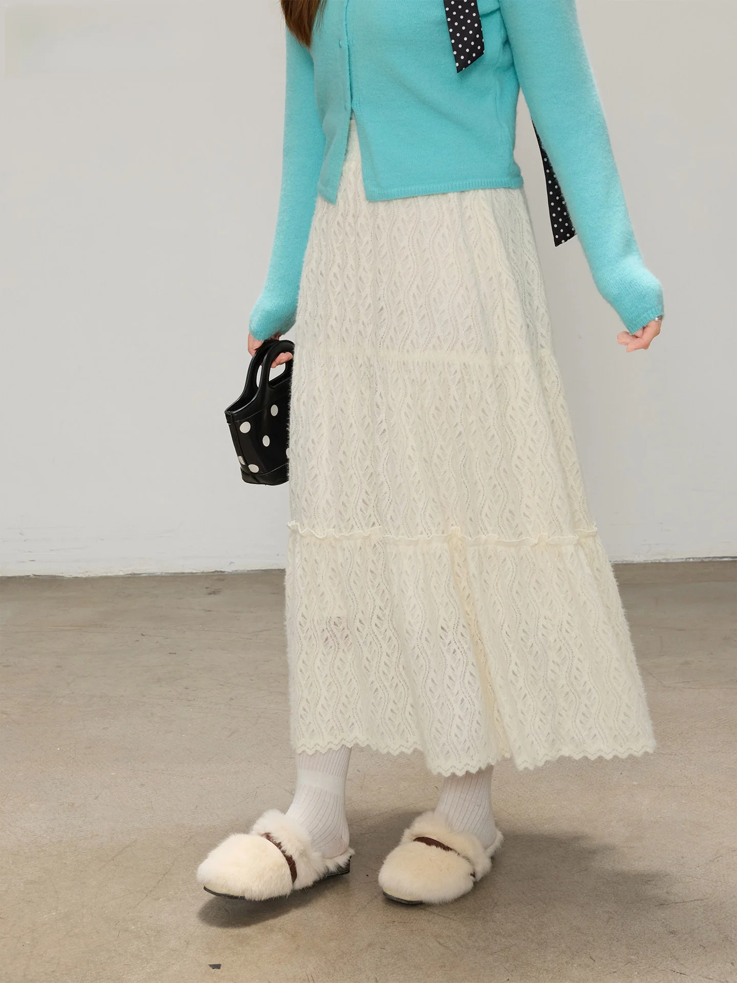 

DM00 Женское зимнее платье больших размеров с кружевным подолом, приятное к телу, свободного кроя, повседневное, в стиле «зонтик»