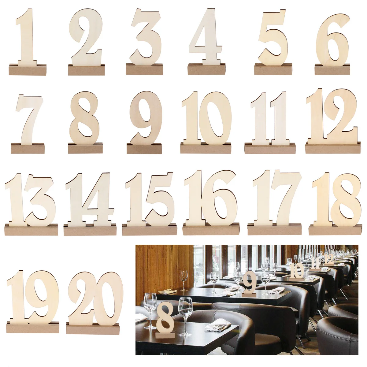 

Number Holders with Base Numbered Table Signs Rustic Numberss Rosenice Wedding Stand