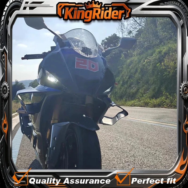 Fit For YAMAHA YZF-R1 YZF-R3 YZF-R25 2015-2023 Motorcycle Aerodynamic Winglets Fixed Wind Wing Fairing Shell Kit YZF R1 R3 R25