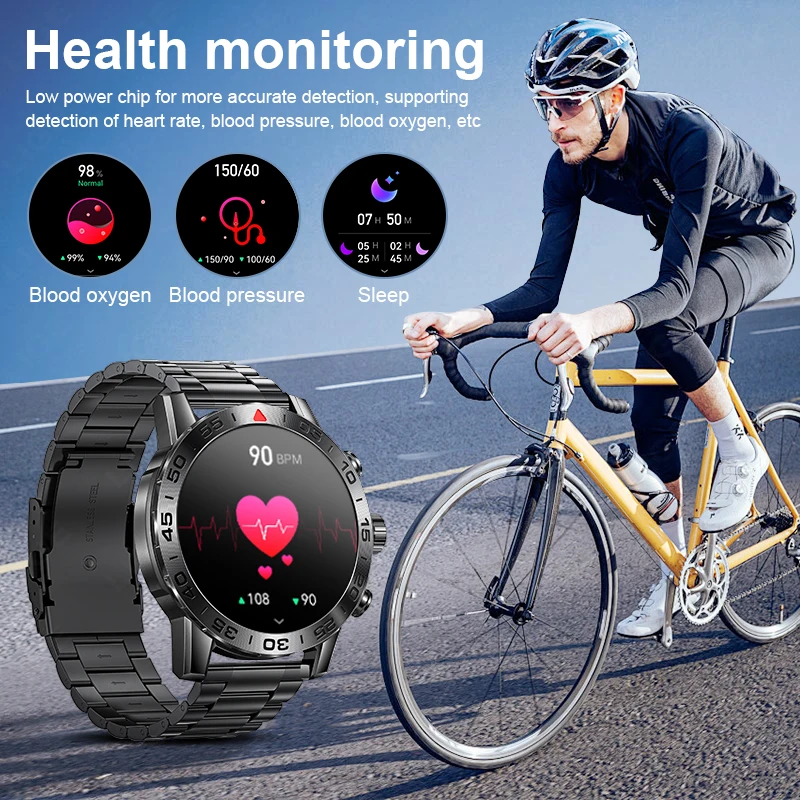 LIGE New Original Bluetooth Call Smart Watches Sports Fitness Man Watch Heart Rate Blood Oxygen Waterproof Smartwatches For Men