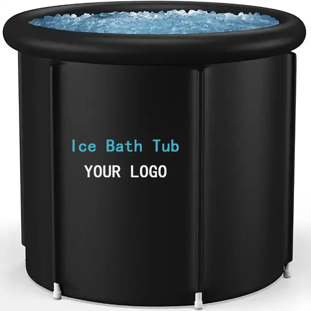 Custom Logo Brand Recovery Cold Plunge Therapy Ice Tub Portable Folding Adult Fitness Inflatable Ice PVC Bath Tub