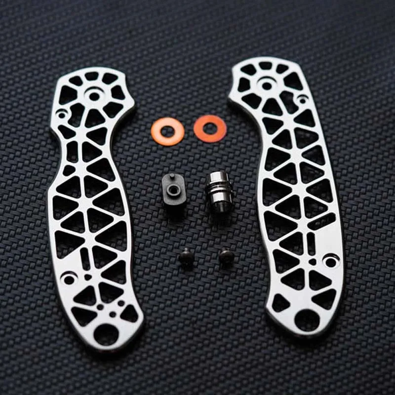 1 زوج مخصص سبائك التيتانيوم نسخة جوفاء مقبض الموازين لسكاكين Spyderco C223FRN Para3