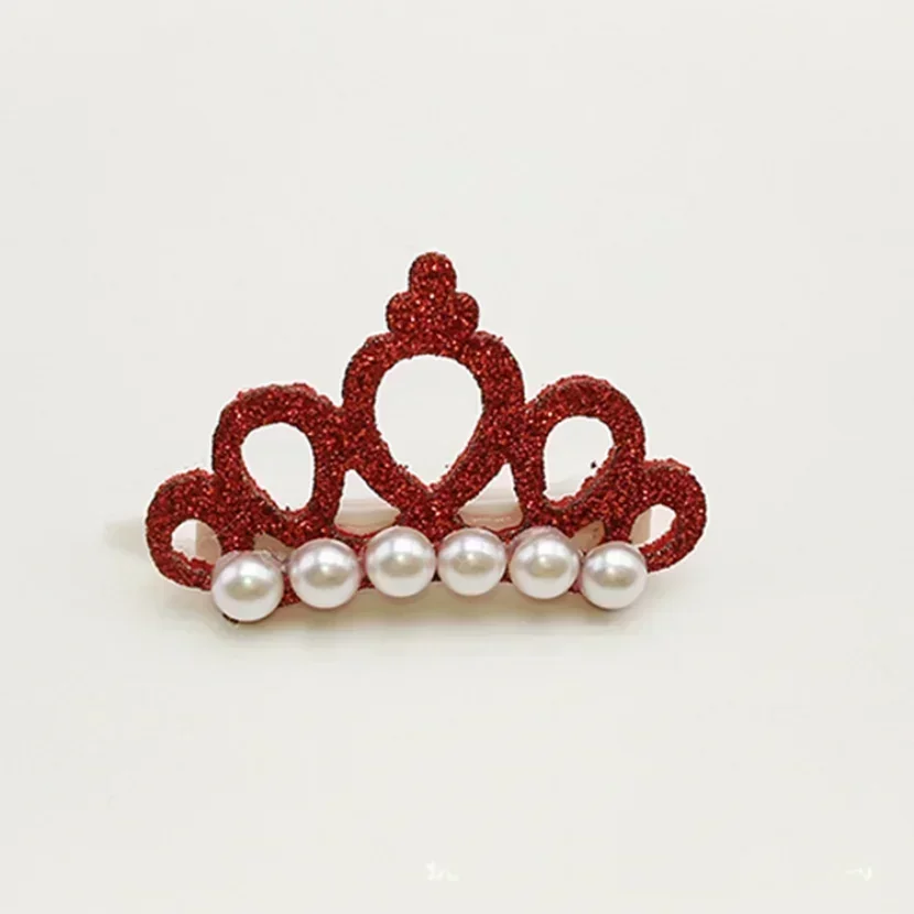 Pet Hair Clip Crown Pearl Hair Ornament Teddy Dog Hairgrip Kitten Cute Pet Hairpin Puppy Hair Grooming Accesorios Pet Supplies