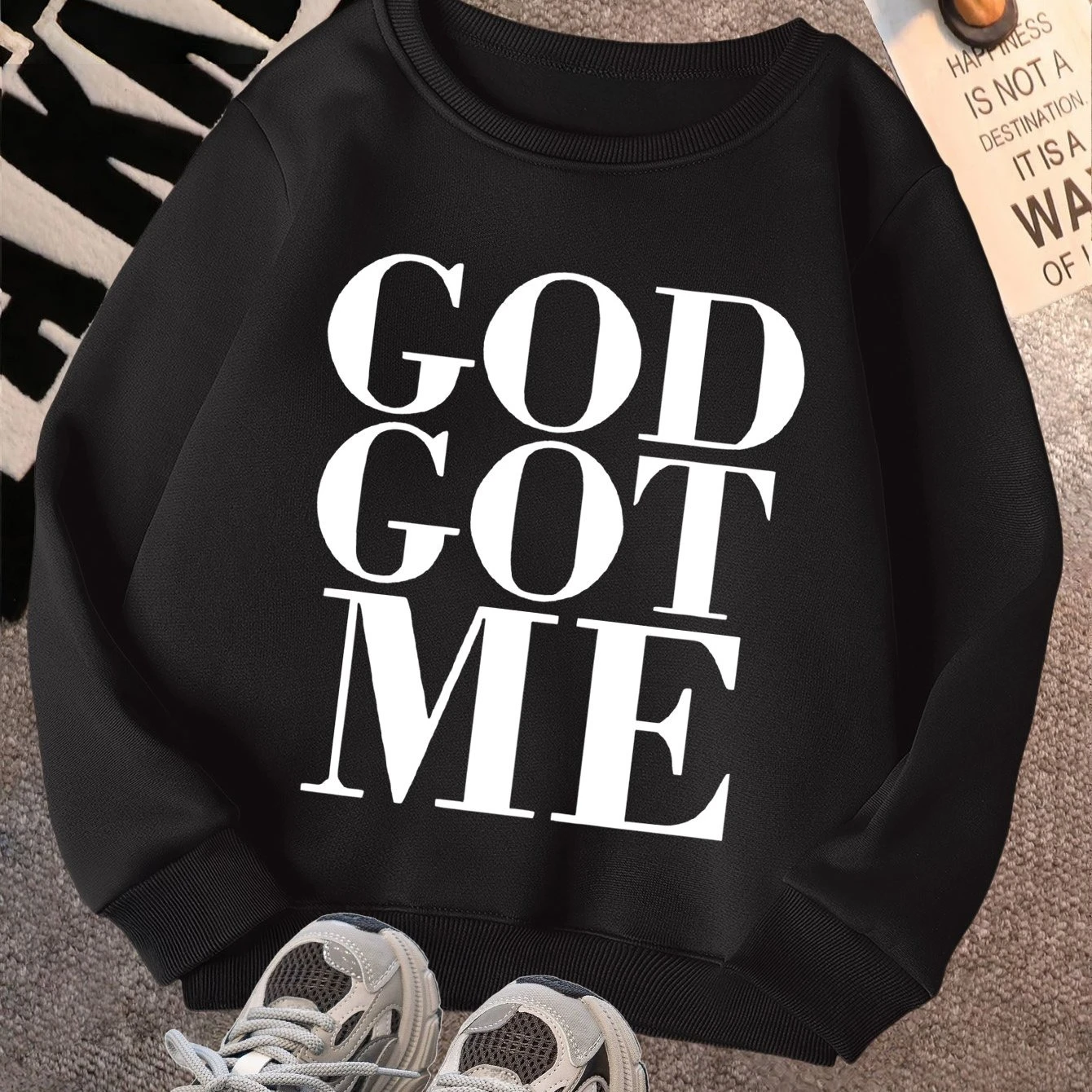 

Letter Pattern Print Autumn and Winter Men's and Women's Long Sleeved Sportswear Casual Loose Outdoor Street Sports Training