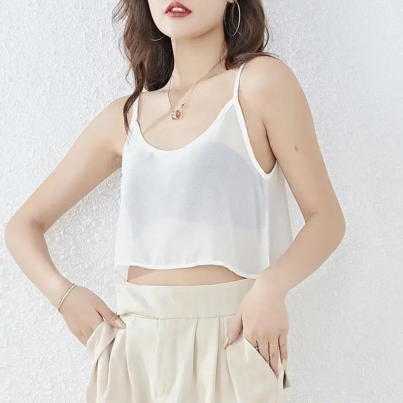 

Summer Sexy Tank Top Women Crop Tops Y2k Streetwear Lightweight T-shirts Casual Sleeveless Shirt Black White Women Clothing