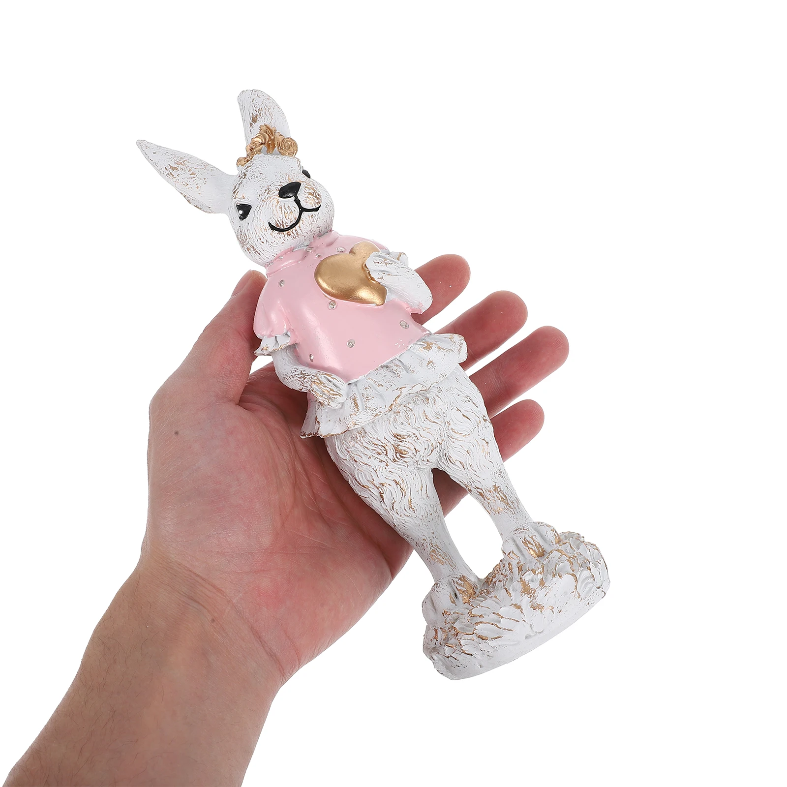 

Easter Bunny Ornaments Gifts Figurine Rabbit Decorative Decorations for Resin Desktop Indoor
