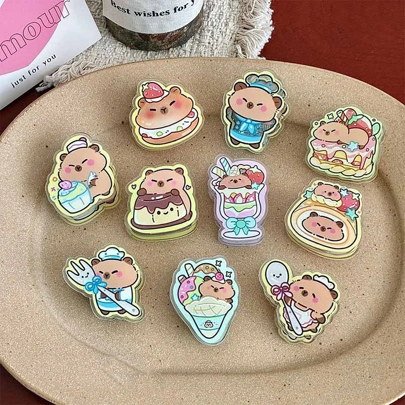 50pcs-lot-kawaii-capybara-acrylic-clip-cute-photo-craft-diy-decoration-notes-letter-paper-clips-office-school-supply