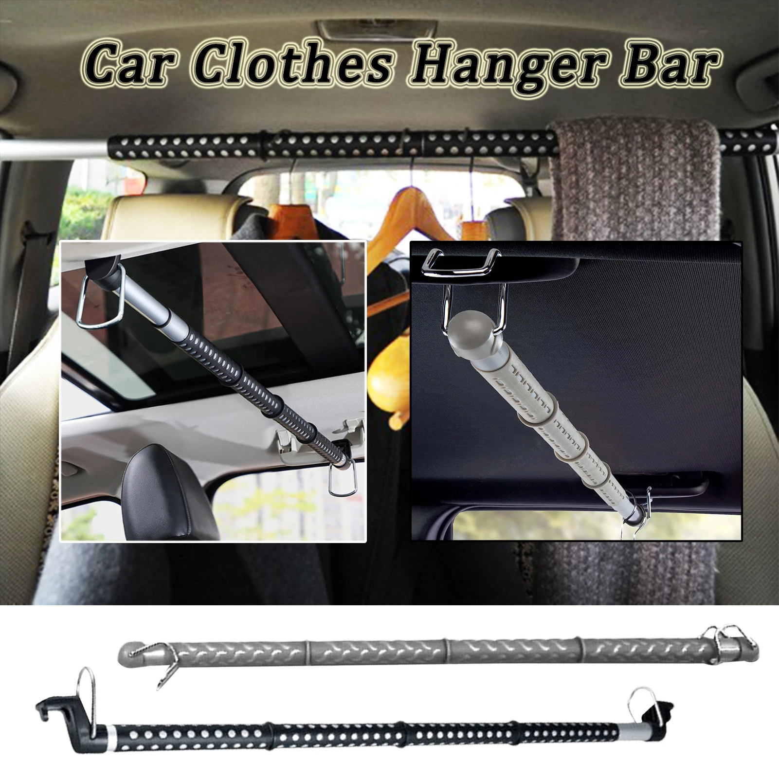 Clothes Rod For Car Travel Retractable Clothes Bar For Road Travelers Vehicle Hanger Clothes Bar Clothing Organizer Rack For Car