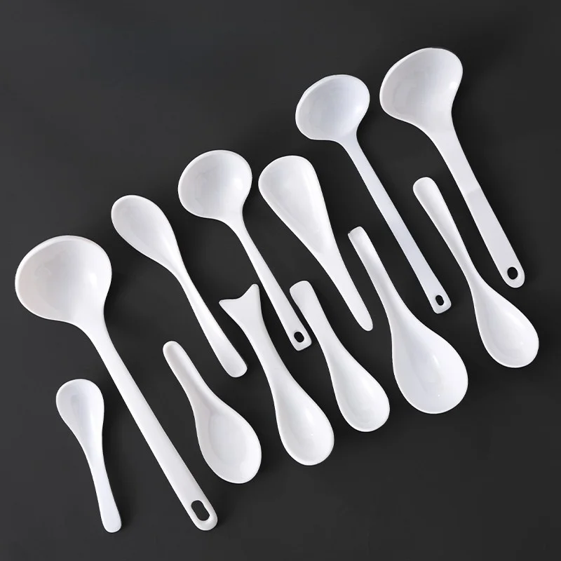 

Маленькая ложка-шпатель Yangge, имитация столовой ложки, для ресторана, ударопрочная, пластиковая, для каши, супа, тушеных блюд
