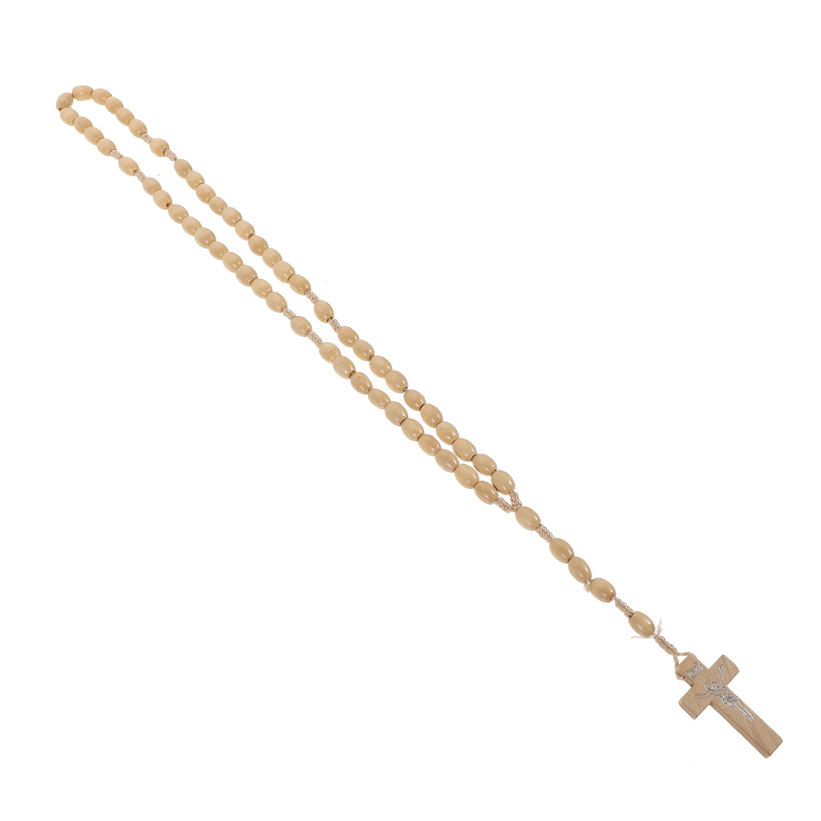 

Wooden Rosary Necklace with Cross Pendant Beaded Chain for Men Refined Finish No Burrs Ideal for Praying Daily Wear Party