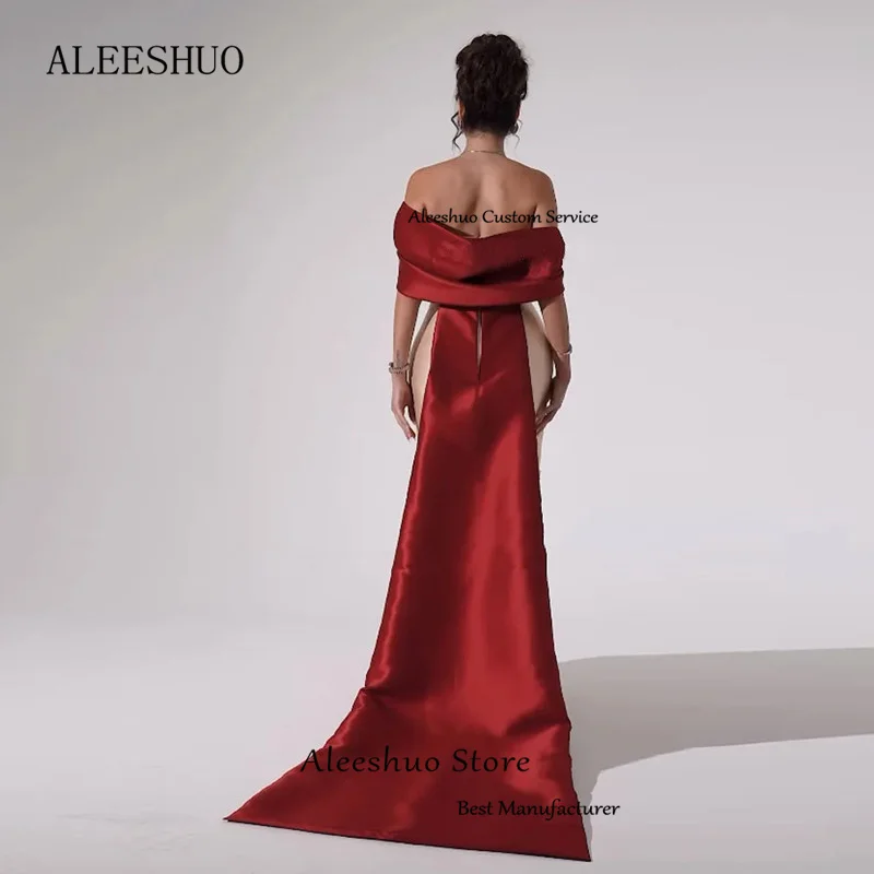 Elegant Contrast Color Sleeveless Satin Prom Dress Pleat Beaded Crystal Evening Dress Sexy Strapless Backless 2025 Customized