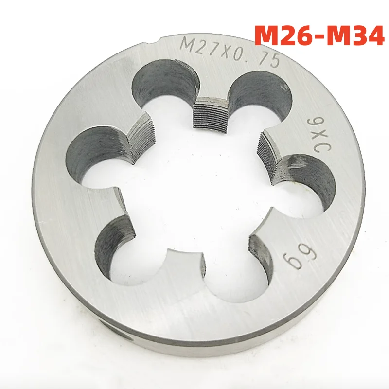 1PCS Non-adjustable Round Die Alloy Steel M26M27M28M29M30M31M32M33M34 X1 1.5 0.75 0.35 1.75 1.25 2 2.5 3 2 Screw Threading  Dies