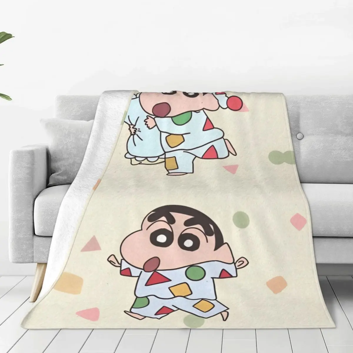 Crayon Shin-chan Kawaii Miniso Blankets Japan Soft Plush Throw Blanket For Living Room Travel Office Flannel Bedspread Bed Cover