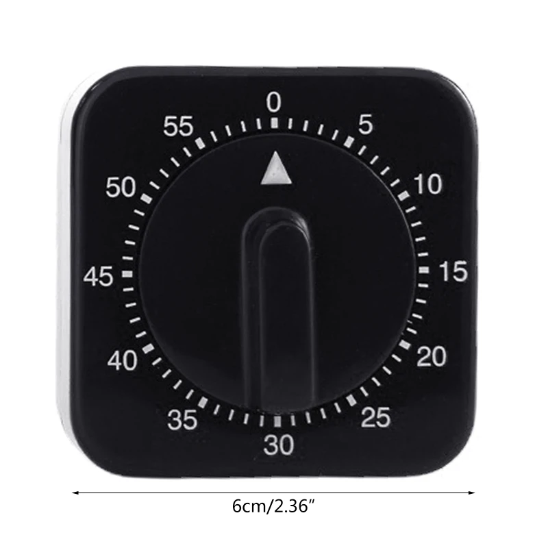 Mechanical Timer 60-Minute Stopwatch for Cooking Baking Gym Workout Studying Visual Countdown Clock for Time Management
