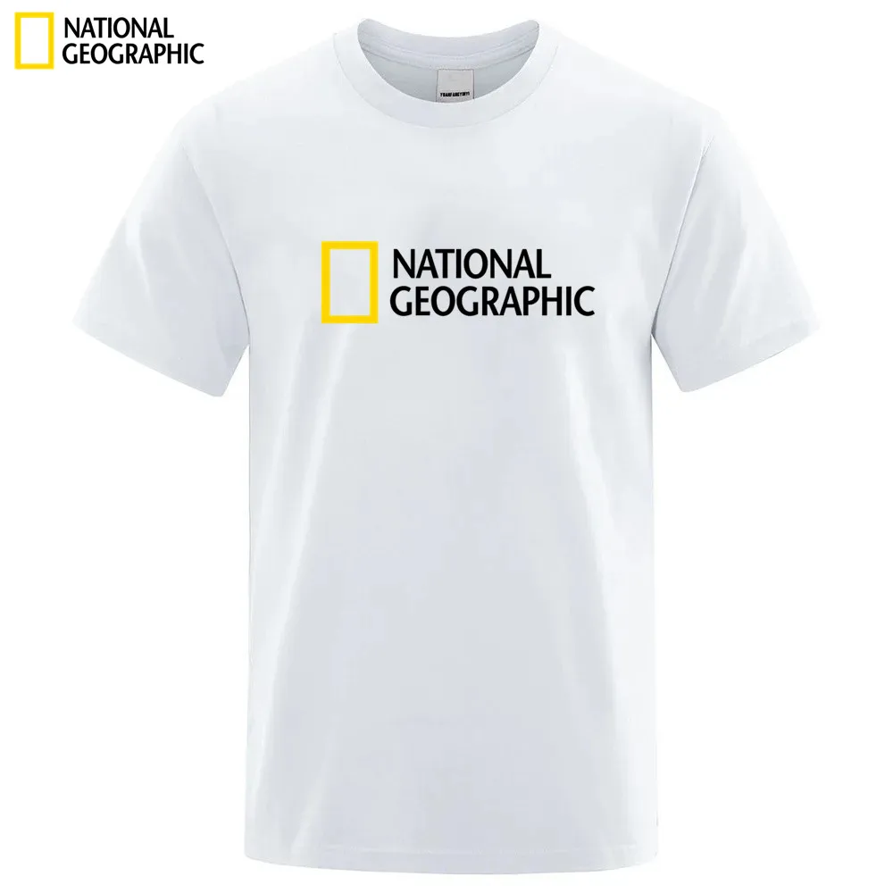 Camiseta con estampado de National Geographic, jersey de manga corta informal Unisex para parejas, ropa de nueva marca para hombres y mujeres