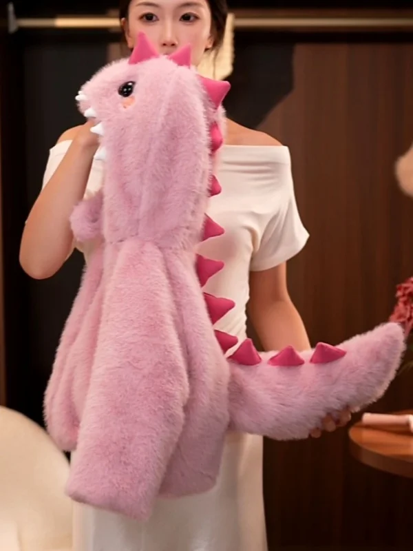 

Thiened Fce пальто с капюшоном и динозавром для детей, девочек и мальчиков, теплая хлопковая куртка в Корейском стиле, длинная све, круглая зимняя одежда...