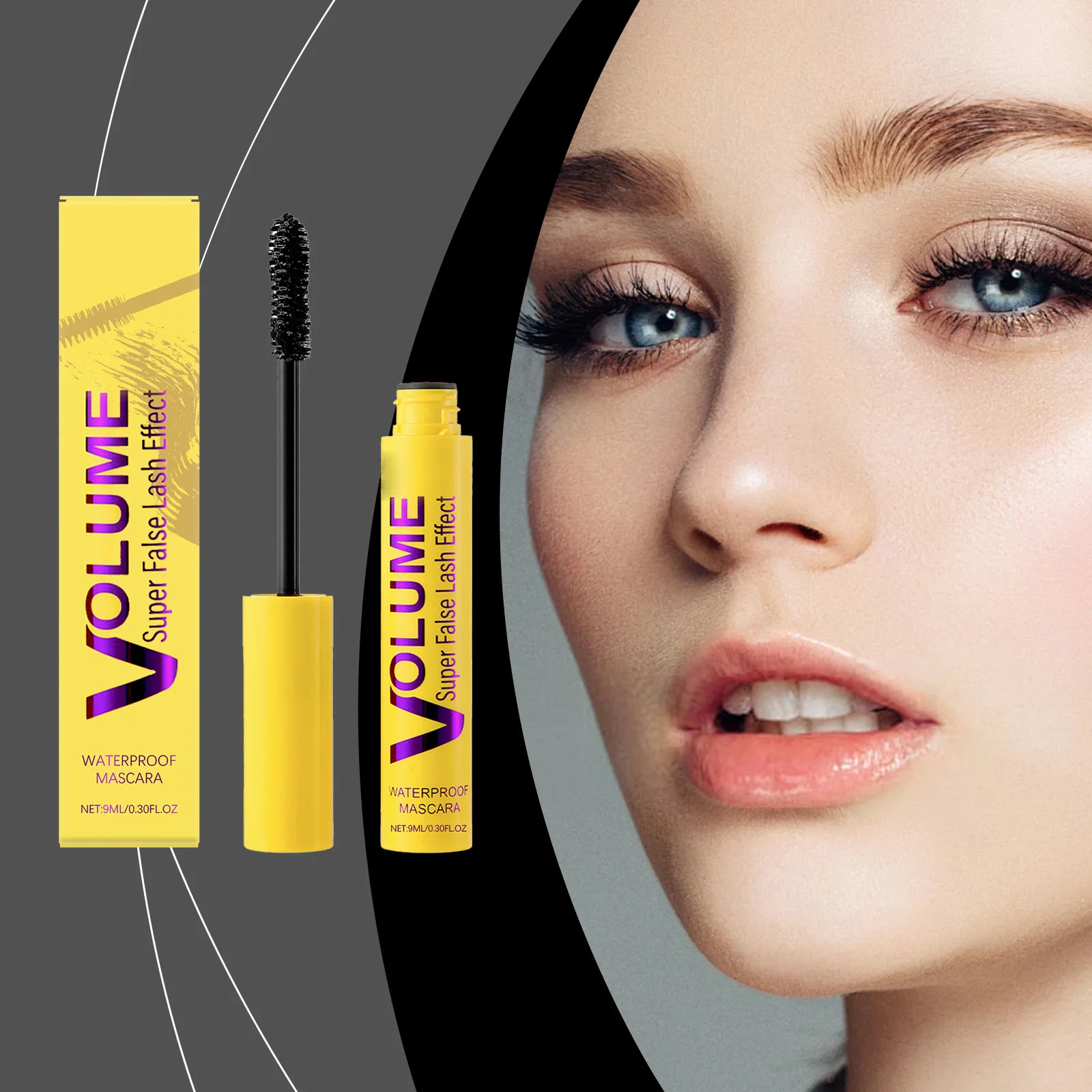 3D Mascara Lengthening Black Lash Eyelash Extension Eye Lashes Brush Beauty Makeup Long-wearing Gold Color Mascara