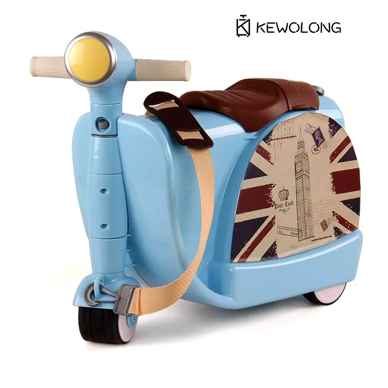 Scooter Luggage Children's Motorcycle Suitcase Ride Boys And Girls Baby Trunk Trolley Case Travel Box Suitcase Kid Toys