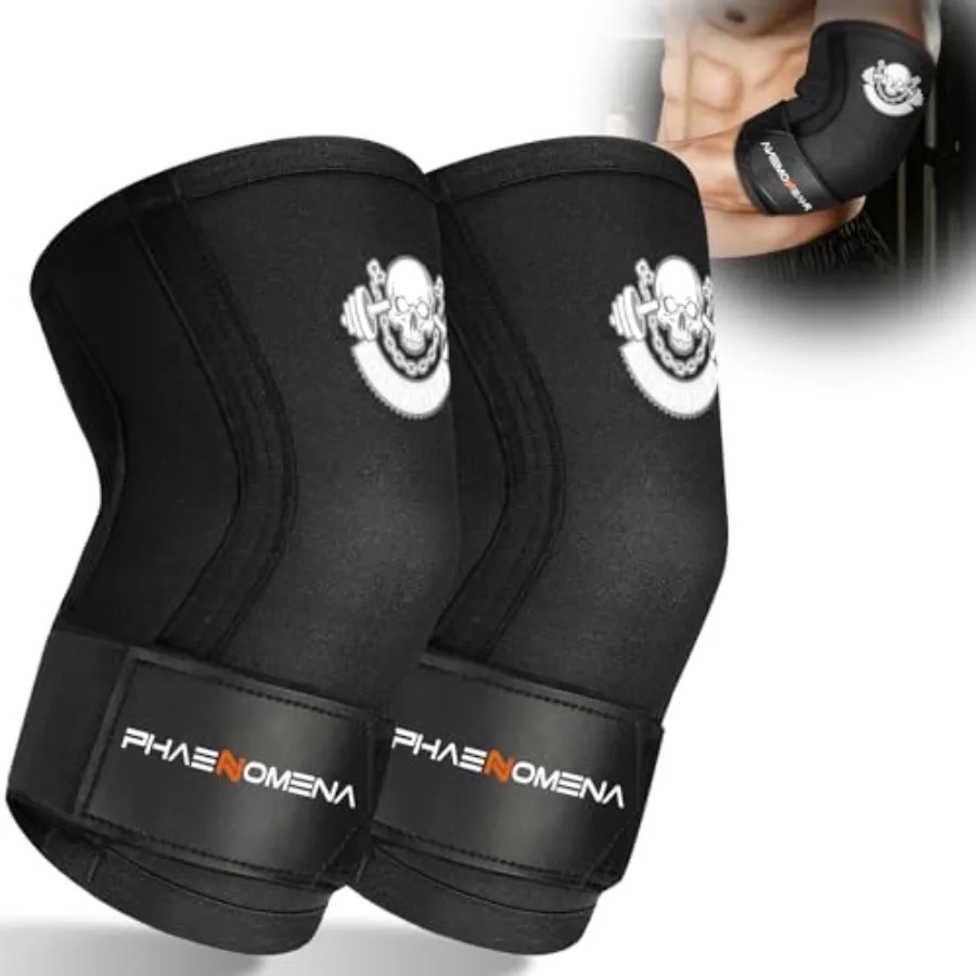

Weightlifting Elbow Brace 1 Pair,Elbow Sleeve with Dual Pressurization Design Straps for Bench Press, Powerlifting, Pressing, N