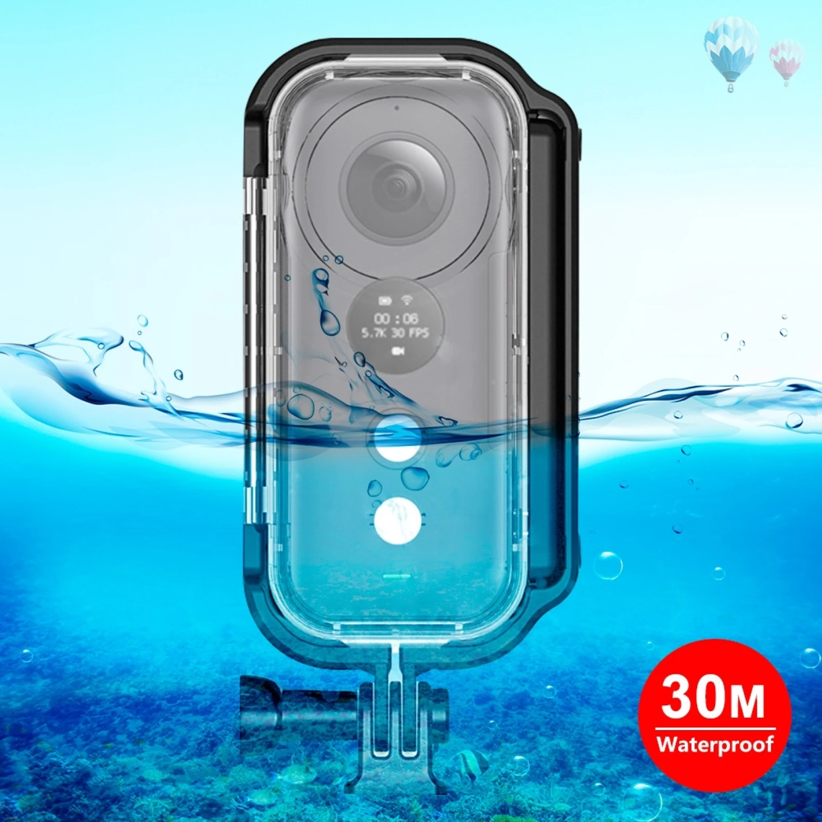 PULUZ 30m Underwater Waterproof Housing Protective Case for Insta360 ONE X, with Buckle Basic Mount & Screw