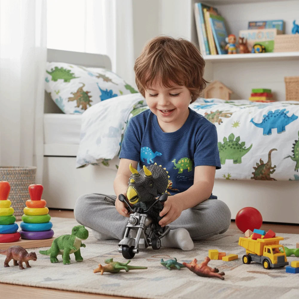 Animal Figurines Dinosaur Modeling Motorcycle Retro Motorcycle Childrens Toys Simulation Locomotive Motorcycle Children Gits view 4