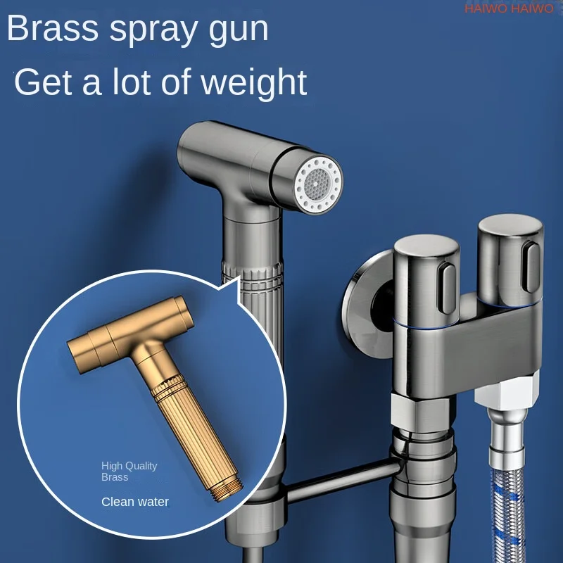 

Modern Gray Bathroom Kitchen Set Bidet Faucet Vertical Spray Easy Installation Toilet Washer Booster Shower Brass