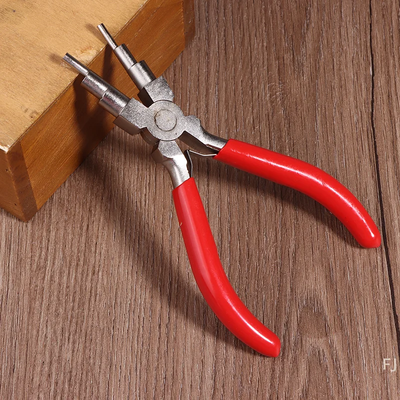 [YU] Schmuckzange aus Eisendraht, 6-in-1-Bügelherstellungszange mit Griff für DIY-Ringherstellung, Schlaufen und Biegeringe
