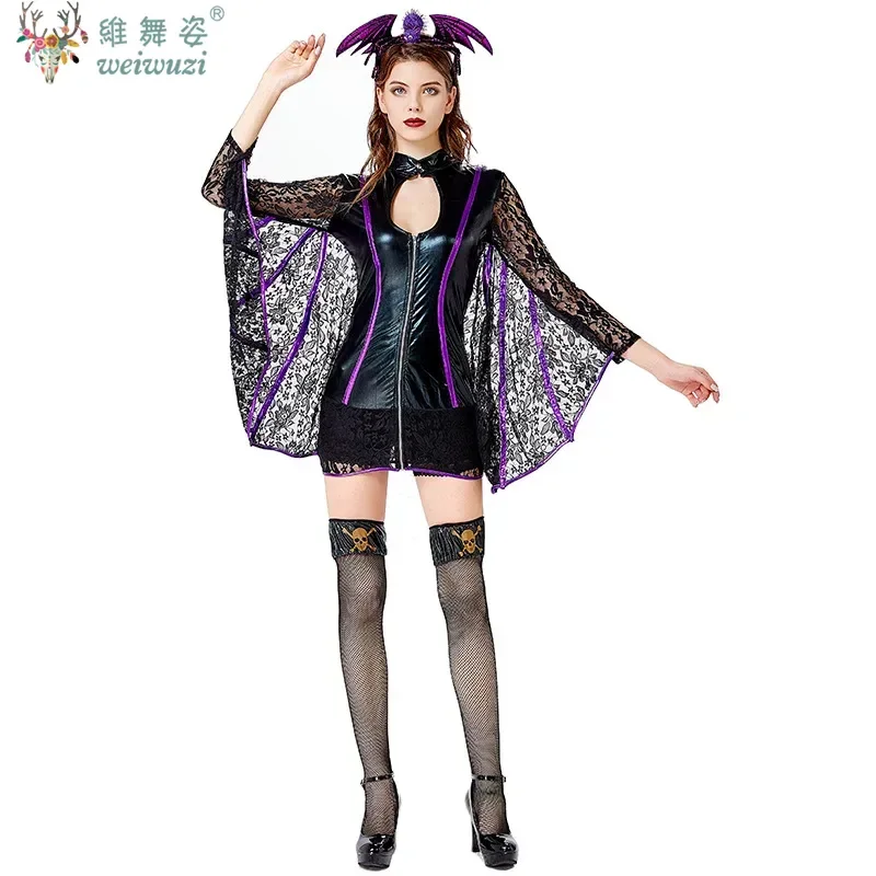ديابلو ماجيك الجنية هالوين كرنفال cosplay أزياء النساء البالغات الخفافيش الملكة الدانتيل أجنحة براءات الاختراع والجلود زي دور اللعب حفلة موسيقية شريط عرض مجموعة نمط الدانتيل عباءة غامضة أنيقة القوطية مثير الخفا #3