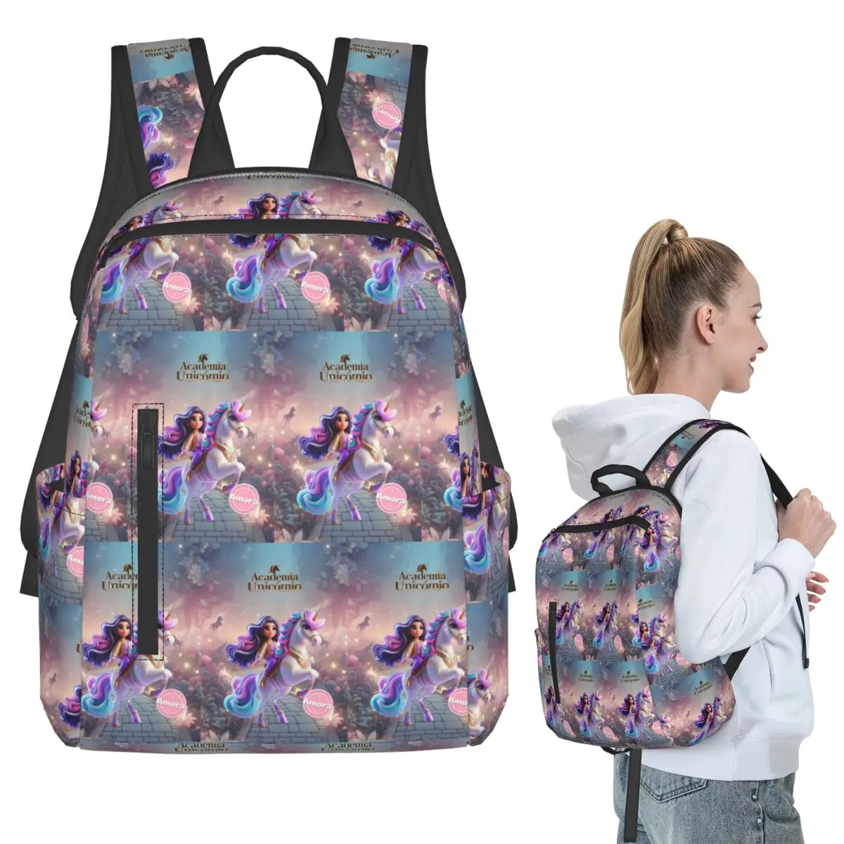 Unicorn Academy Backpack Student BookBag Children School Bag Computer Shoulder Bags Boys Girls