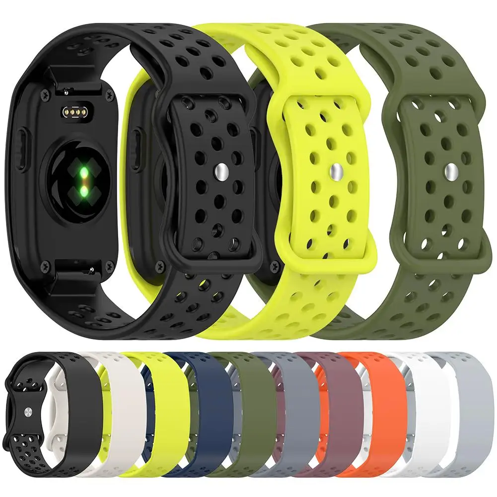 Silicone Watch Band for Garmin CIRQA Breathable Sport Replacement Wristband Multi-Hole Waterproof Strap with Secure Pin Closure