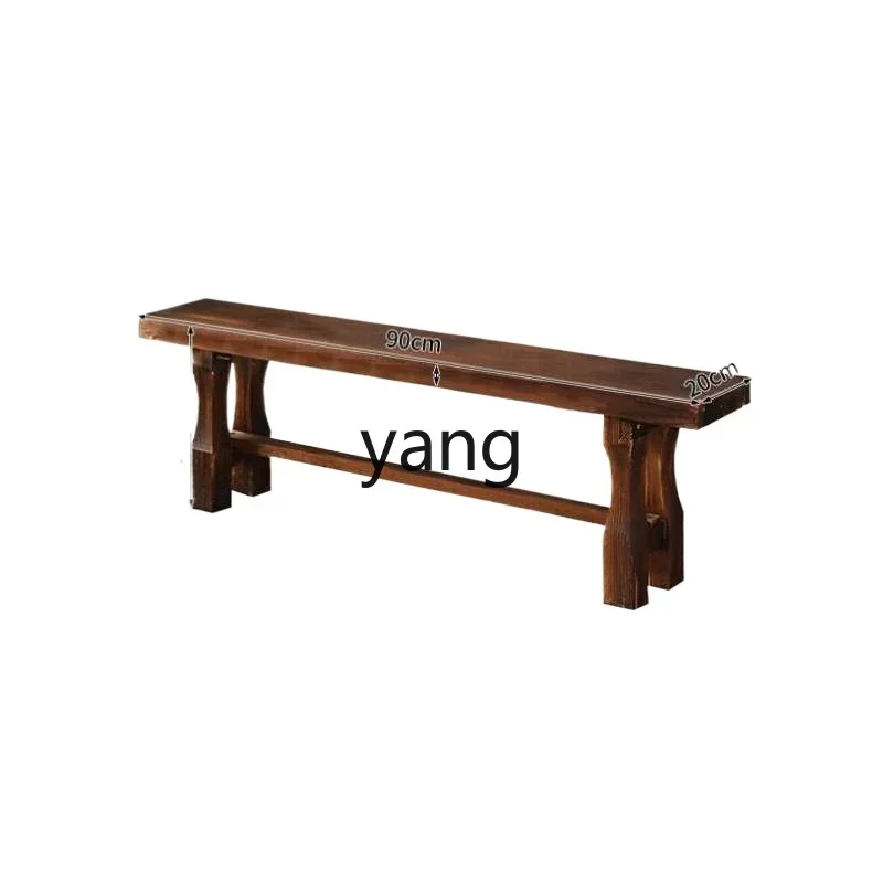 

Yjq solid wood bench black wabi sabi wind log creative shoe change bench dining table matching