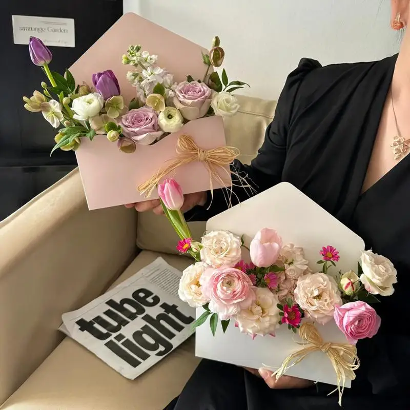 

5 шт. креативных коробок-конвертов для цветов, складных вручную, подарочных пакетов для цветов, упаковочных материалов для букетов от флориста, для самостоятельного изготовления, для свадеб и вечеринок