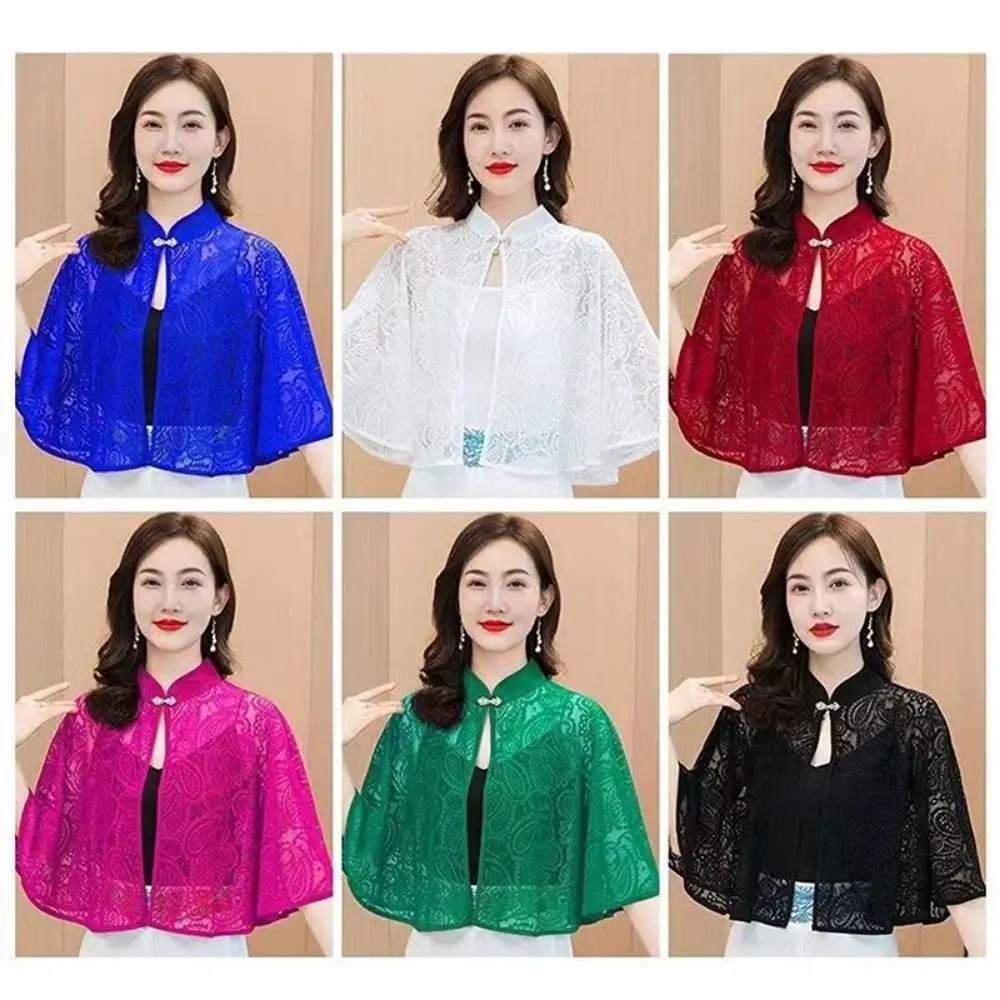 ファッションレトロフラッパーショールボヘミアンシックDIYレースショールポンチョ透かし彫りショートケープ透かし彫りベストイブニングガウンアクセサリー