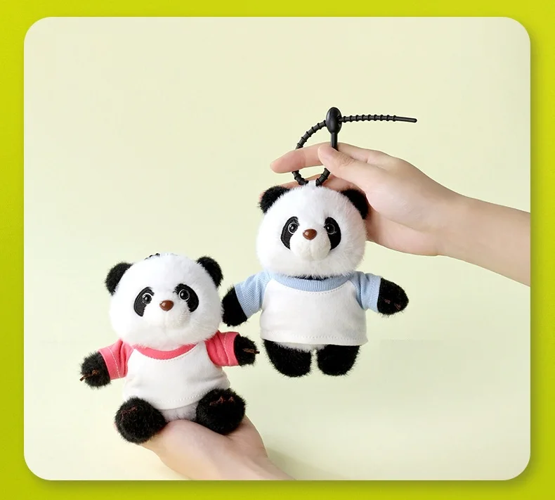 2 PCS Cute Panda Doll Hoodie Pendant Key chain Bag Accessories Company Event Graduation Gift