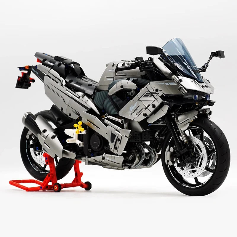 Novo 60525 modelo de motocicleta técnica blocos de construção moc 1:5 esportes moto carro tijolos montagem brinquedo presente natal para meninos crianças